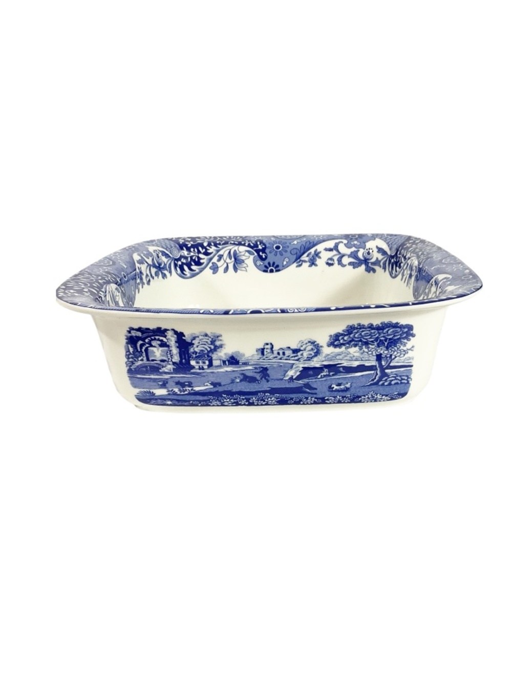 Spode Blue Italian 10” Square Baking Dish Porcelain Oven to Table
